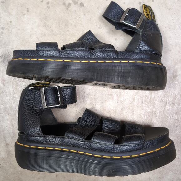 Dr. Martens Clarissa II Quad Sandals Women's Size 7 Black Strappy Chunky Goth - Picture 1 of 6